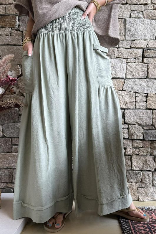 Basso Shirring Sailor Pant Khaki